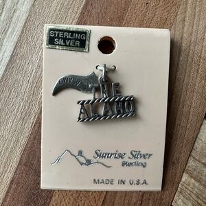 Vintage Charm 3/4" The Alamo San Antonio‎ Texas Souvenir USA  925 Sterling NOS